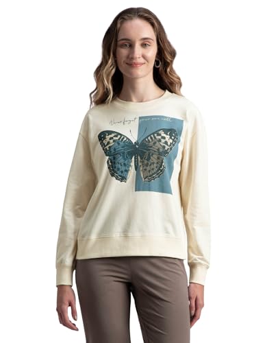 Image of Jockey A191 Women Super Combed Cotton French Terry Fabric Printed Sweatshirt
