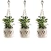 3 Pack Macrame Plant Hangers Handwork Classic Cotton Rope 4 Legs for Wall or Air Hanging Holder Indoor Outdoor with 3 Hooks by Selbst - 23 Inch White
