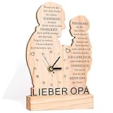 CheriGift Geschenke für Opa zum Vatertag, Silhouette Holzuhr Geschenke, Opa Geburtstag Geschenk, Bedeutungsvolles Andenken, DIY-Uhr Geschenk zum Weihnachten, Erntedankfest