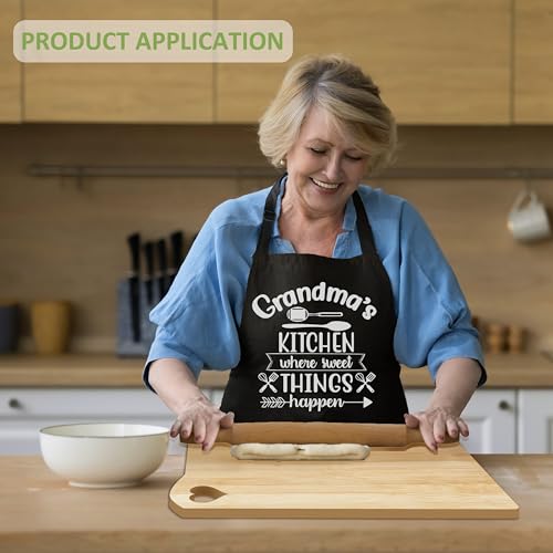 Gifts-for-Grandma-Christmas-Grandma-Kitchen-Gifts-from-Grandkids-Birthday-Gift-Wooden-Cutting-Board-with-Cooking-Utensils-Set-with-Apron-Set-Great-Grandma-Mothers-Day-Gift