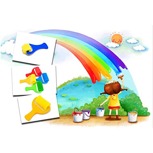 FindaGift - Kit de pintura para niños de aprendizaje temprano, kit de dibujo de esponja para pintar, pinceles de pintura para niños pequeños