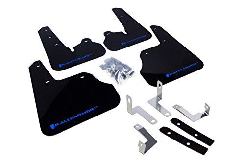 Rally Armor MF22-UR-BLK BL Black, Blue Mud Flap with Logo (12+ Subaru Impreza 5dr Hatch 4dr Sedan UR), 1 Pack
