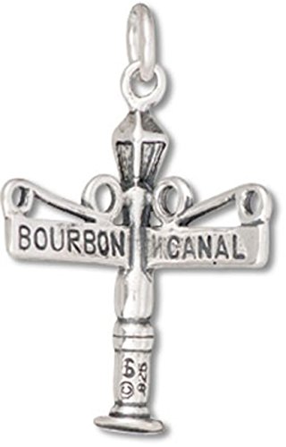 Sterling Silver 3D New Orleans Bourbon St And Canal St Street Sign Charm