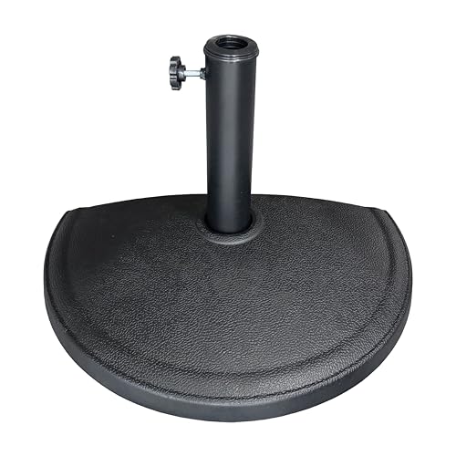 US Weight Half Round 20 lb Patio Umbrella Base - Adjustable Umbrella Stand for Posts up to 1.9 in - Sun and Weather Resistant - Half Round Design with Textured Surface