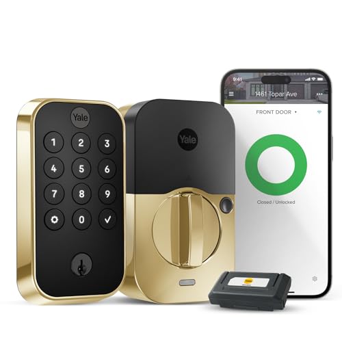 Yale Assure Lock 2 Keyless Entry Smart Deadbolt with Wi-Fi - Lifetime Brass Electronic Door Lock with Keypad Code Entry Remote Access & Backup Key - Secure Smart Home Deadbolt YRD410-WF1-P05