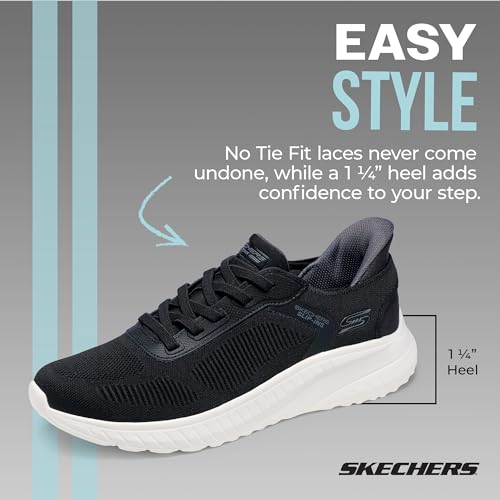 Skechers Hands Free Slip-INS BOB Squad Chaos - Solid Step,BLK,7 M US
