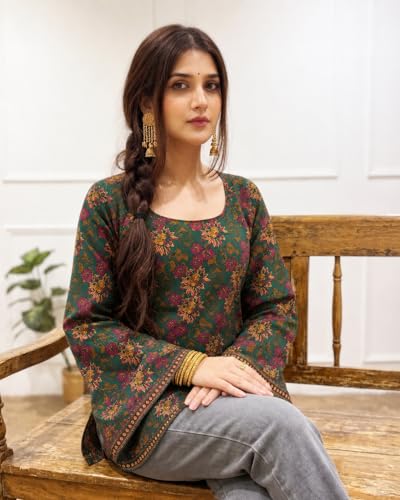 Image of ANNI Designer Cotton Short Kurti for Women | Stylish Kurti | Short Kurti Top | Casual Kurta for Women | Comfortable Cotton Kurtis for Womens