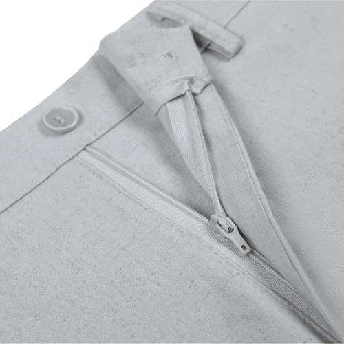 Image of Boys' Linen Pants Lightweight Flat Front Dress Pants Kids School Uniform