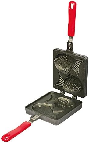 Pearl Metal Japanese Taiyaki Dual Fish-Shaped Maker Pan Cast Iron Direct Flame Toaster Pan Made in Korea