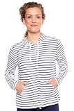 Coolibar UPF 50+ Women's Seaside Hoodie - Sun Protective,XX-Large,Navy/White Stripe