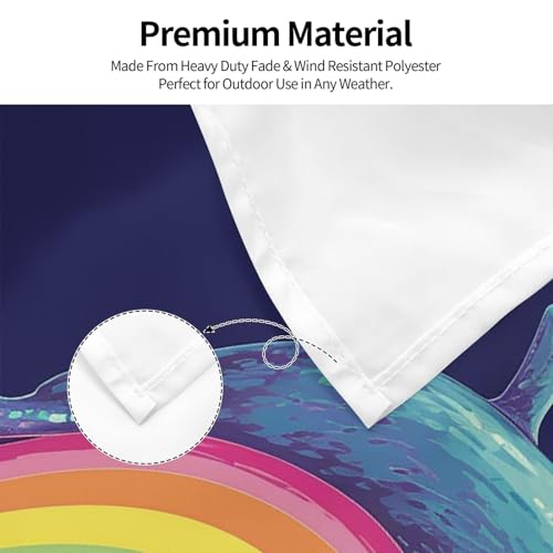 Drapeau extérieur 1,2x1,8m baleine arc-en-ciel double face pour maison