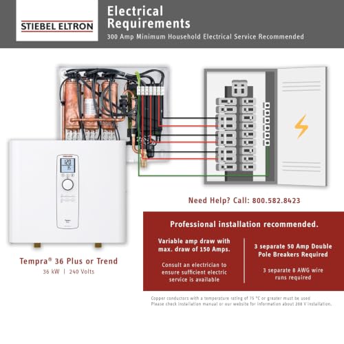 Image of Stiebel Eltron Tempra 36 Trend Electric Tankless Water Heater, 36kW, 240V