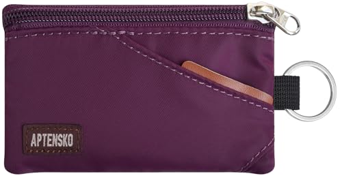 APTENSKO RFID Blocking Travel Wallet with Adjustable Lanyard, Small Nylon Zipper Pouch and Badge...