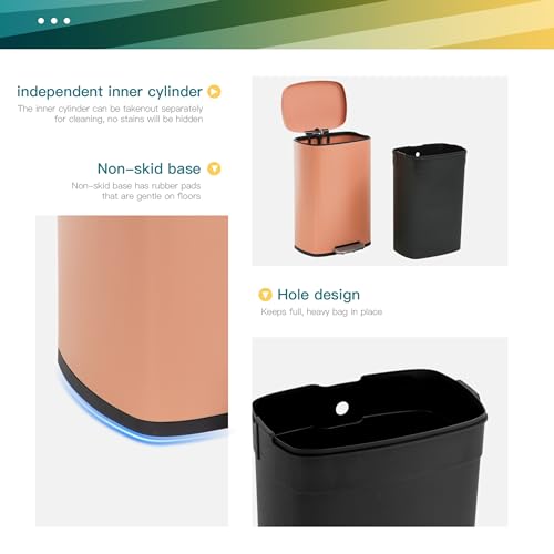 Cubeta rectangular metálica para basura 13 galones miniatura 6