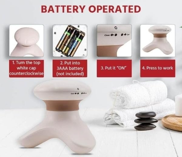 WTP Mini Massager For Neck, Back, Shoulder, Arm, Hand, Leg, Foot, Wrinkles Relief, Microwave Body Massager, White