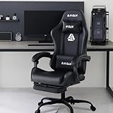 【腰から首までしっかりサポート】 NEOCHAIR ゲーミングチェア オフィスチェア パソコンチェア 【リクライニング＆上質なPUレザー＆オットマン付き】NEXUSブラック