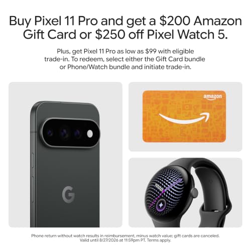 Image of Google Pixel 11 Pro - Obsidian - 1 TB with $200 Amazon Gift Card