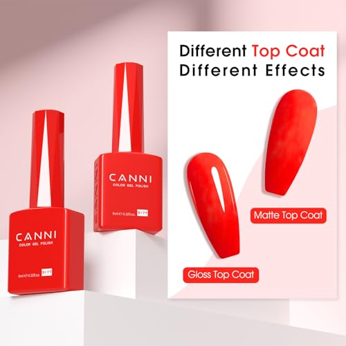 Image of CANNI 9ml Neon Orange Gel Nail Polish, High Gloss UV LED Soak Off Gel