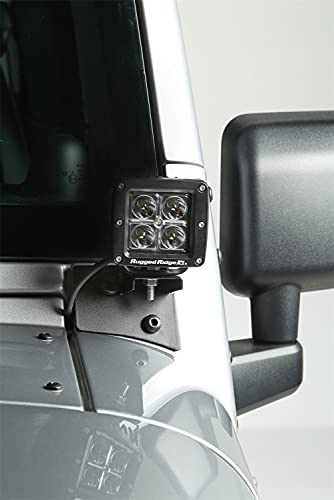 Support de lumière pare-brise Rugged Ridge rigide noir texturé - 4