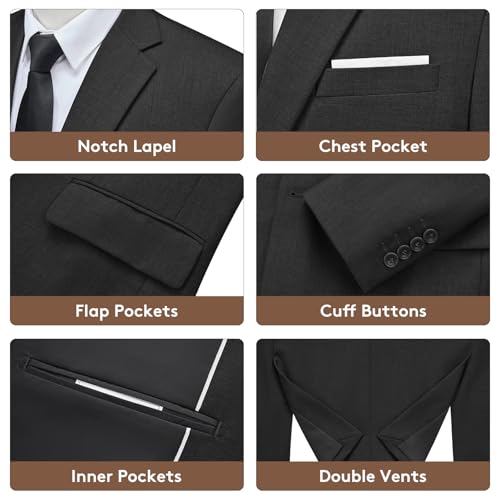 Mens Blazer Smart Casual Slim Fit Formal Business Suit Jackets Two Buttons Wedding Jackets Lightweight - Image 4