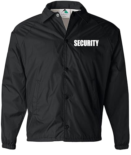 Smart People Clothing Security jacket nylon windbreaker with White/Reflective decorations front and back.