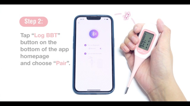 Easy@Home Smart Basal Thermometer for Women: Digital BBT Auto Sync with Premom App - Large Screen and Backlit Body Temperature - FSA Eligible, Charting, Precise Fertility Prediction | EBT-300