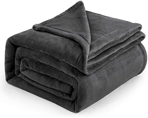 BEDSURE Kuscheldecke Flauschig Decke Fleecedecke - 220x240cm, Dunkelgrau | Weich Wohndecke, Wohn- & Kuscheldecken Sofa überwurfdecke, Tagesdecke, Sofadecke, Couch Blanket, Geschenk