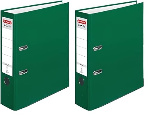 Herlitz 5480504 Ordner maX.file protect A4, Grün, 8 cm (Packung mit 2)