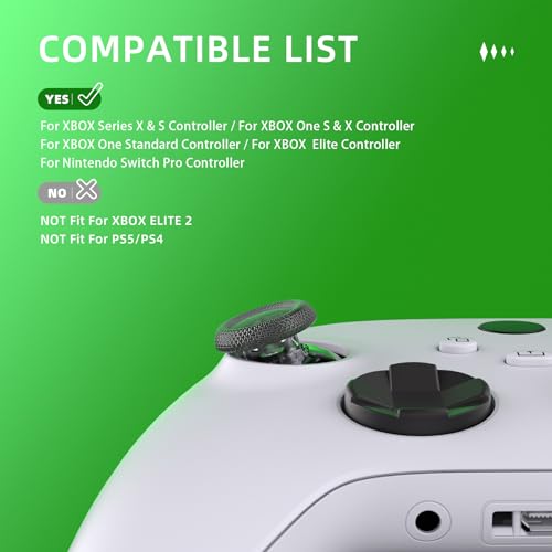 Image of eXtremeRate Edge Sticks Interchangeable Thumbsticks for Xbox Core Controller, Clear Black Swappable Analog Stick Joystick for Xbox One S /X /Elite, for Nintendo Switch Pro Controller