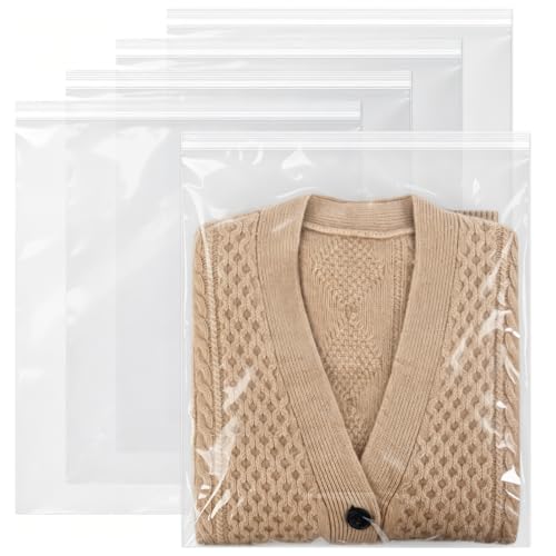 20 Pack Large Plastic Zipper Storage Bags