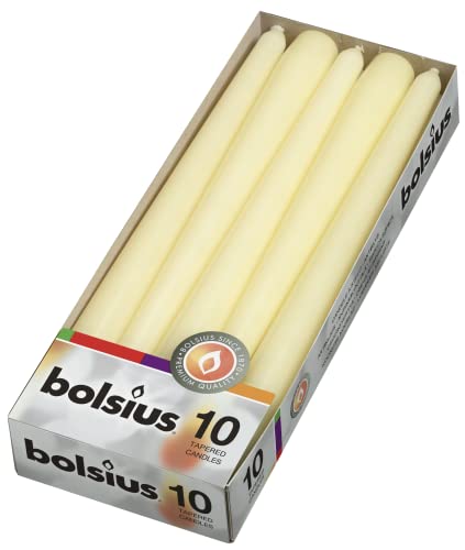 Ivyline Bolsius Tapered Dinner Candles Ivory box 10 103600352205