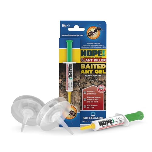NOPE! Ant Killer Reusable Bait Stations x2 and Baited Ant gel Syringe (x6 Doses) Indoor & Outdoor. Complete long-term nest elimination solution.