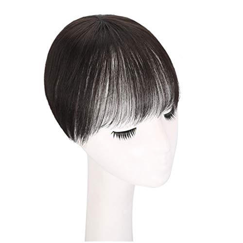 Postiche en cheveux humains volumateur et sa base ronde noire invisible