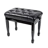 Que ce soit comme tabouret de piano ou comme tabouret de coiffeuse, ce siège multifonctionnel allie praticité et sophistication. Son piètement en bois robuste et son plateau en cuir rembourré offrent un confort durable, idéal pour les musiciens comme pour les soins beauté.
