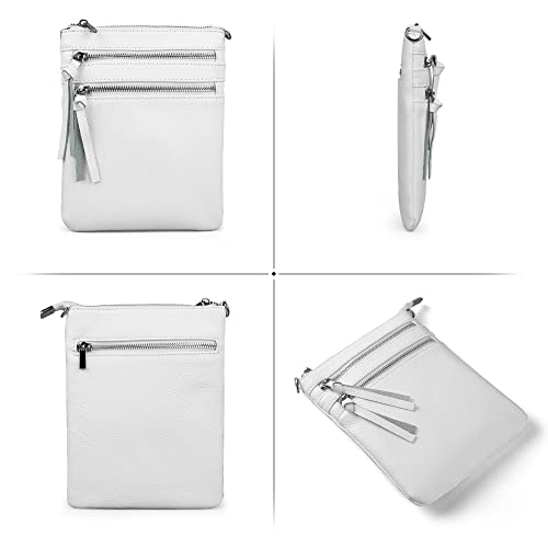 Image of befen Small Genuine Leather Crossbody Purses for Women Trendy Travel Shoulder Handbags with Multiple Zipper Pockets