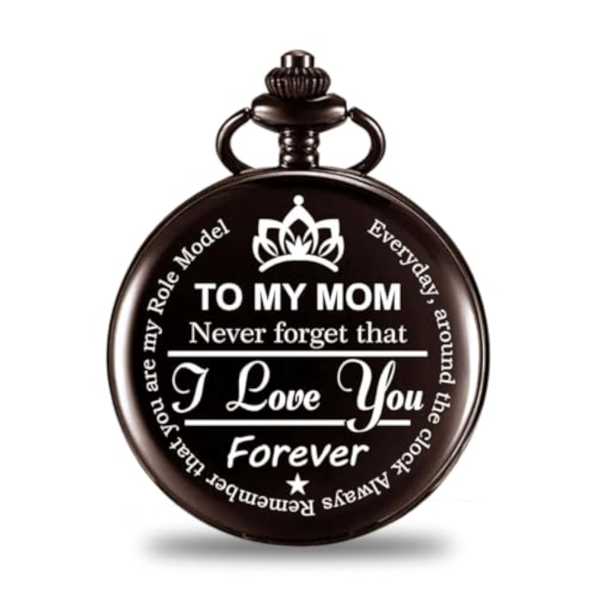 Pocket Watch for Mom with Printed Love Message