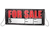 for Sale Windshield Banner Kit, for Sale by Owner Sign, Black with Bold Red Letters, Vinyl, Weather Proof