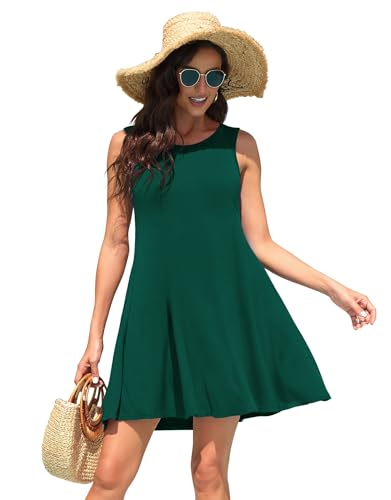 Image of WEACZZY Women Summer Casual Swing T Shirt Dresses Beach Cover up Loose Dress