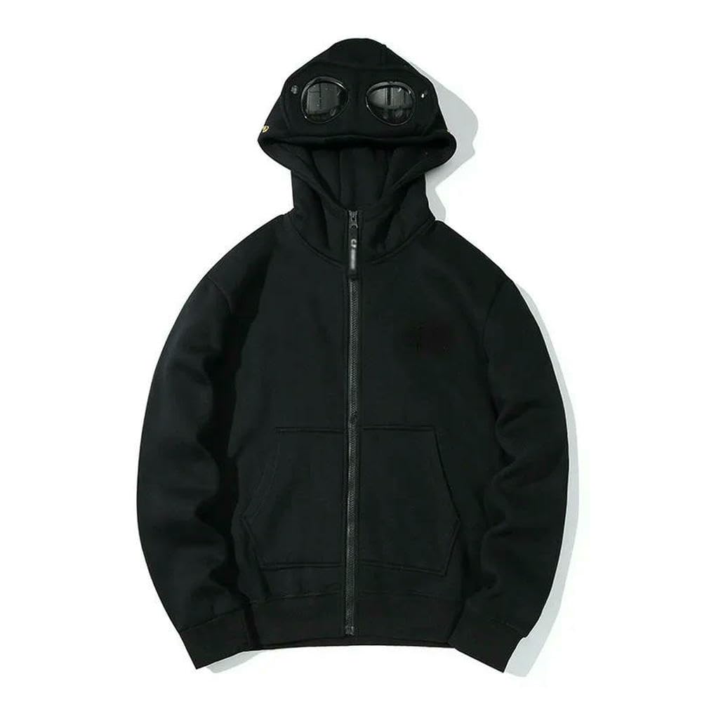 QXDZSW Uomo Donna Primavera Autunno Harajuku Felpa con Cappuccio con Occhiali Adulto Casual Manica Lunga Cerniera Giacca Maschile Felpe
