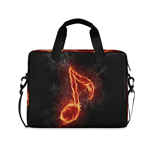 ALAZA Fire Music Note Musical Symbol Laptop Case Bag Sleeve Portable Crossbody Messenger Briefcase w/Strap Handle, 13 14 15.6 inch