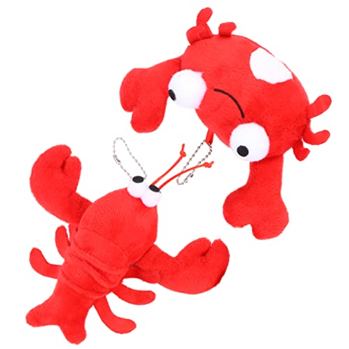 JOINPAYA 2 Mini Peluches De Cangrejo con Colgante De Langosta Peluche De Cangrejo Peluche De Langosta Peluche De Langosta De Algodón PP Rojo