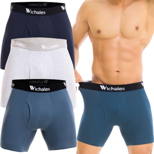 Men's Premium Underwear, Cotton Boxer Briefs, 3-Pack, Assorted Colors