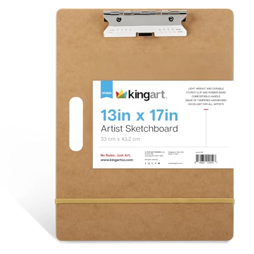 KINGART Artist Sketch Tote Board 13" x 17" - Great for Classroom, Studio or Field Use