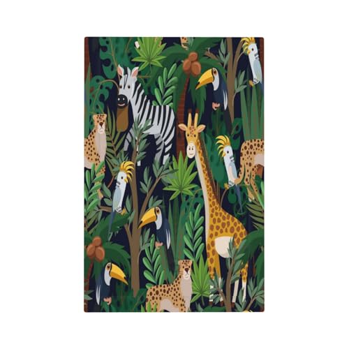 Wpshijia Cartoon Animal Zebra Leopard Giraffe Bird Leaf 1 Gang Nursery Light Switch Covers No Device Wall Plate Decorative Blank Switchplate Electrical Faceplate for Kidroom Bedroom Decor