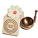 Ohm Store Pure Bronze Singing Bowl Set — Hand Crafted Tibetan Sound Bowl for Meditation and Mindfulness Practices — Little Ohmies Sprout Character Pillow for Kids, Teens, and Adults