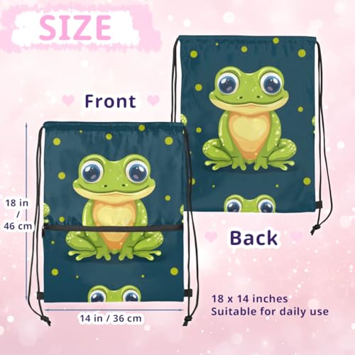 Frogs and Insects Drawstring Backpack for Women Men Sackpack Sports Gym Bags Waterproof Drawstring Bag for Shopping Beach Yoga2