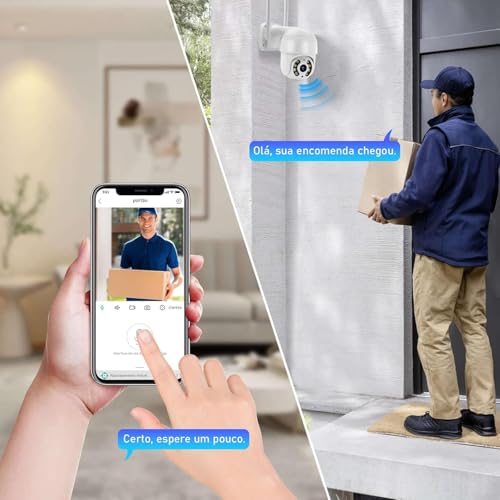 Câmera De Segurança Wi-fi Externa À Prova D'água Full Hd Gira 360 Bivolt (APP ICSEE)