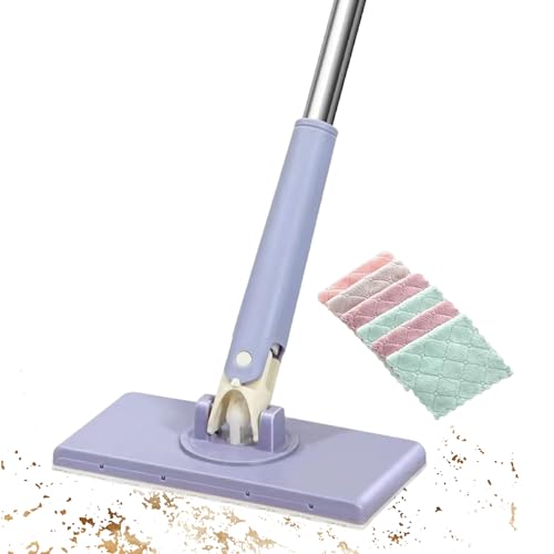Mini fregona: limpiador ergonómico antideslizante con cabezal giratorio de 360 grados, herramienta de limpieza compacta de mano, compatible con toallitas reutilizables, práctica fregona de limpieza