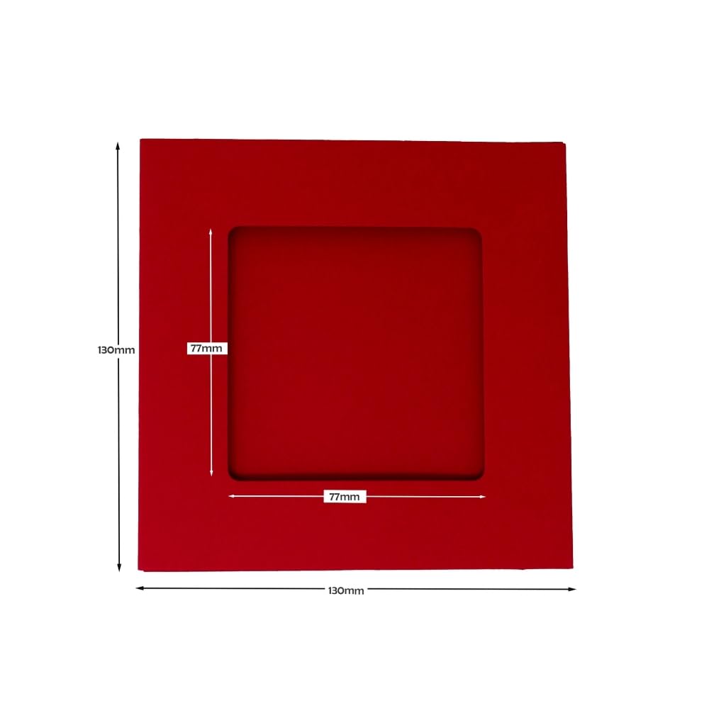 Square Aperture Square Cards - Christmas Red (Pack of 5), Square Red, 130mm x 130mm - Image 4