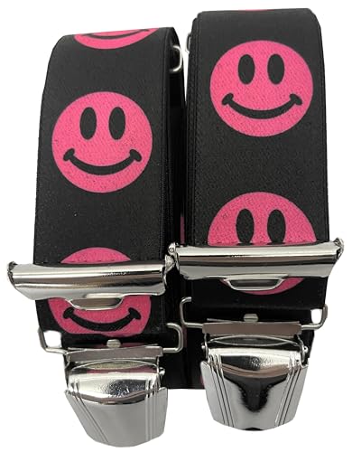 Tirantes para hombre rosas en forma de X ajustables con clips